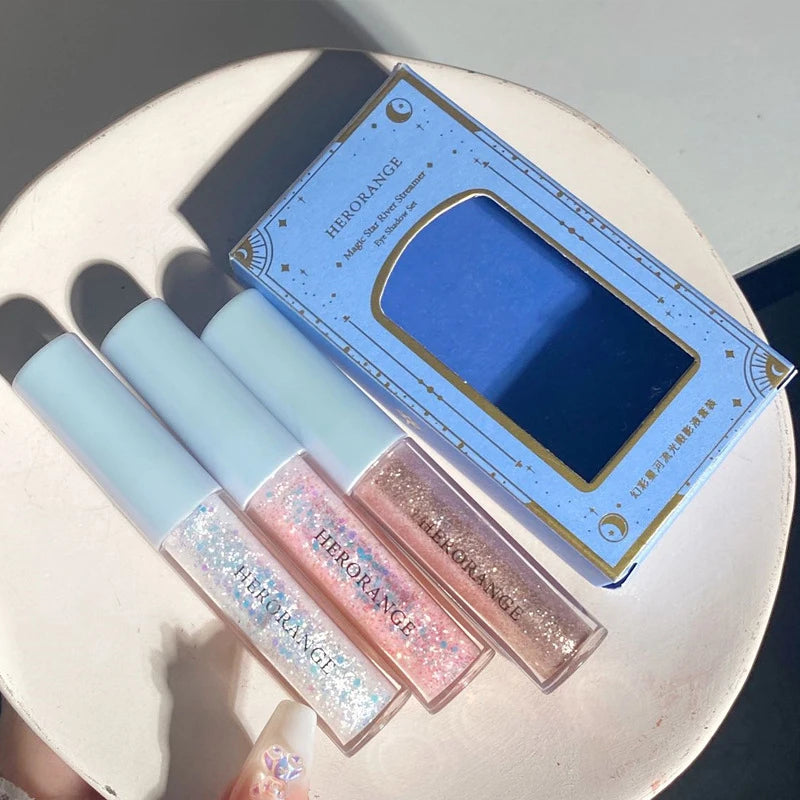 Eye shadow liquid pearlescent fine shiny film high gloss sleeping silkworm brightening liquid eye shadow