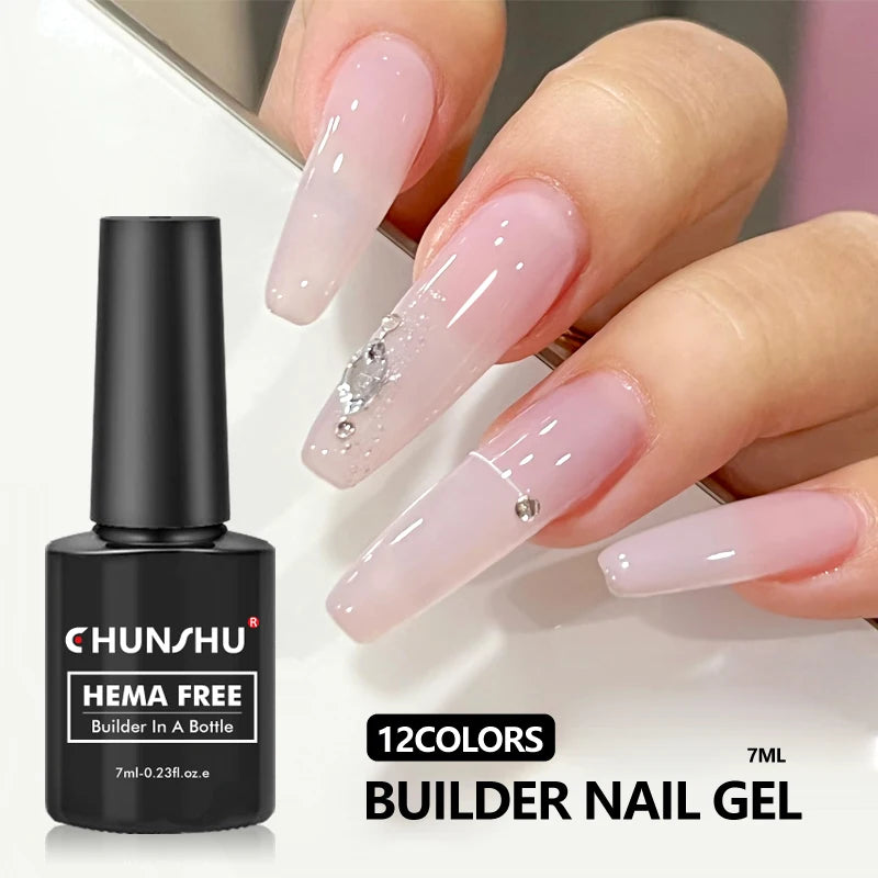 CHUNSHU HEMA Free Construction Gel For Nail Extension 7ml Medium Thick Pink French Self Leveling Builder Nail Gel In A Bottle