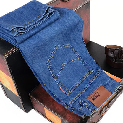 2025New Men Stretch Jeans Male Classic Elasticity Business jeans men fashion comfortable Solid slim straight long Denim pants