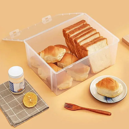Household Storage Box Bread Container Kitchen Dispenser Baking Cake Container Sealed Box Refrigerator Transparent Storage Box