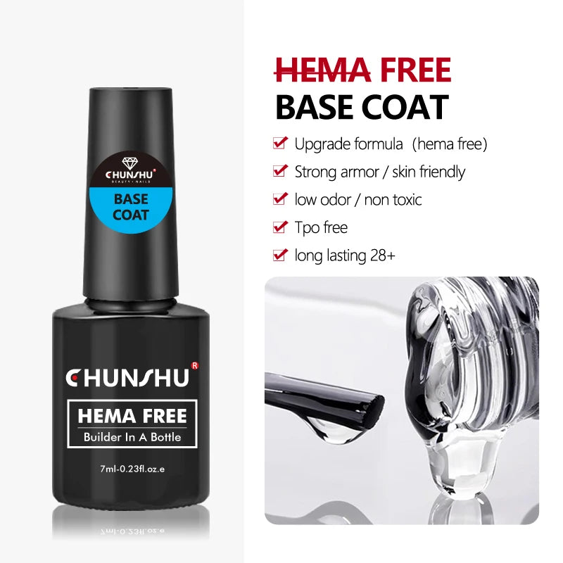 CHUNSHU HEMA Free Construction Gel For Nail Extension 7ml Medium Thick Pink French Self Leveling Builder Nail Gel In A Bottle
