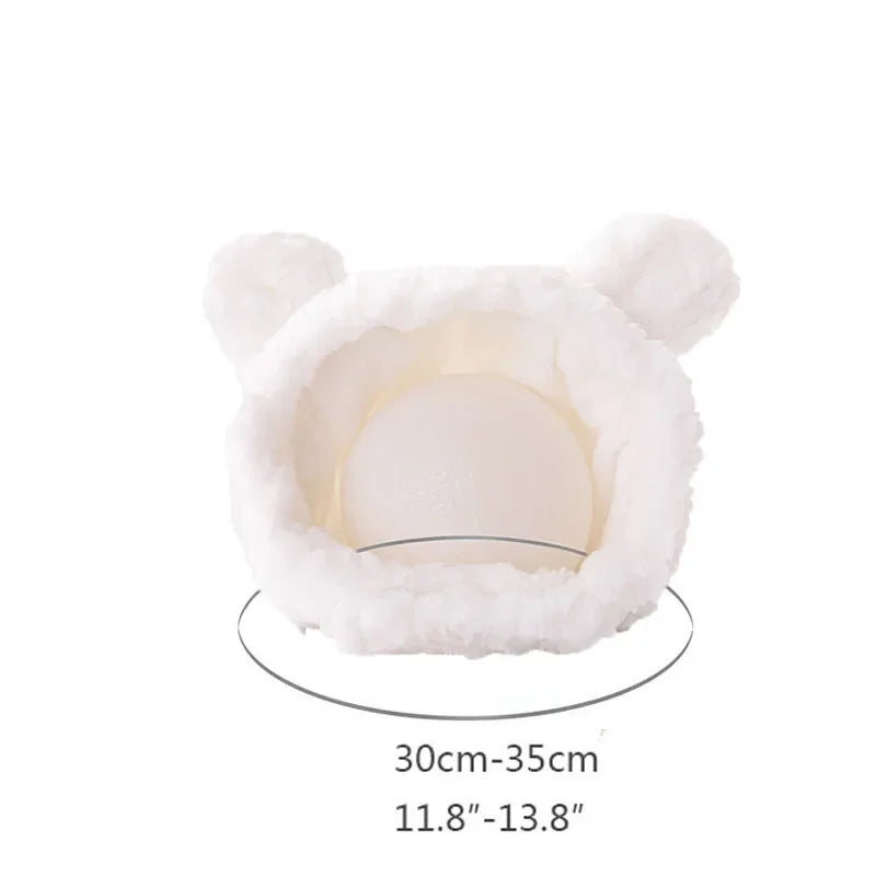 Cute Bear Rabbit Hooded Pet Cat Dog Accessories Cosplay Cat Hat Winter Lovely New Year Puppy Headgear Soft Velvet Pets Supplies