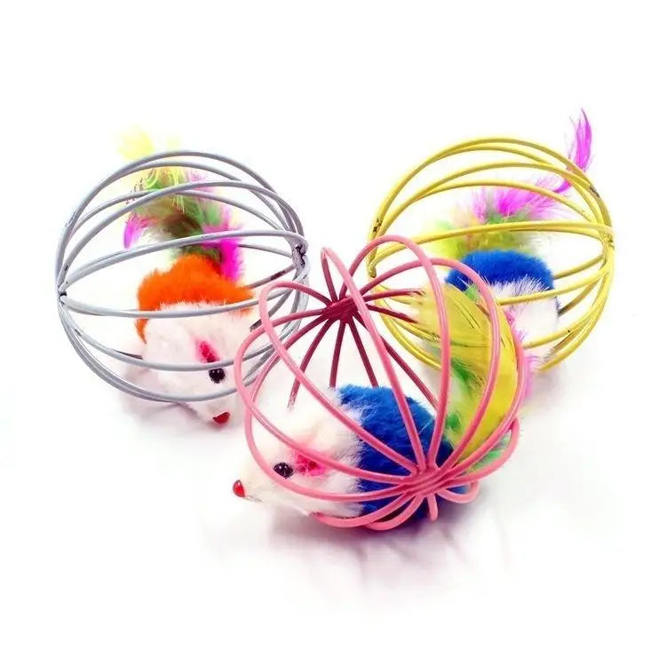 Funny Caged Mouse Pet Toy Rat Ball for Cat Dog Pet Novelty Toy Pet Supplies