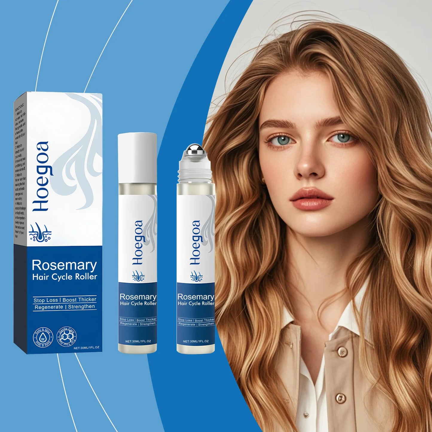 30ml Hair Growth Essence Oil for Hair Care, Scalp Nourishment & Frizz Control 3% Rosemary Hair Serum