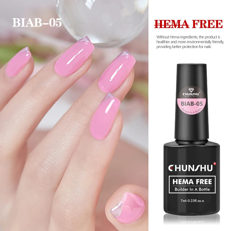 CHUNSHU HEMA Free Construction Gel For Nail Extension 7ml Medium Thick Pink French Self Leveling Builder Nail Gel In A Bottle