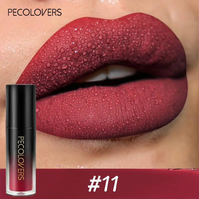 14-color Waterproof Non-stick Cup Round Tube Black Gradually Matte Lip Gloss Lipstick Long-lasting Lip Lipstick Cosmetics