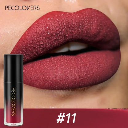 14-color Waterproof Non-stick Cup Round Tube Black Gradually Matte Lip Gloss Lipstick Long-lasting Lip Lipstick Cosmetics