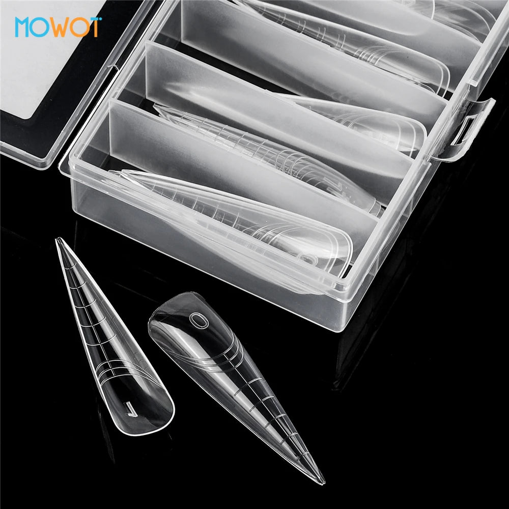 MOWOT 70pcs/140pcs Dual Nails Forms for Poly Nail Gel Full Cover Nail Extension Quick Building Gel Molds Acrylic Nail Top Forms