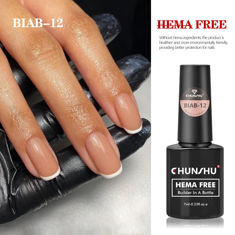 CHUNSHU HEMA Free Construction Gel For Nail Extension 7ml Medium Thick Pink French Self Leveling Builder Nail Gel In A Bottle