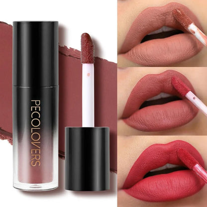 14-color Waterproof Non-stick Cup Round Tube Black Gradually Matte Lip Gloss Lipstick Long-lasting Lip Lipstick Cosmetics