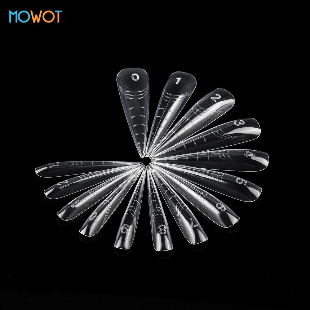 MOWOT 70pcs/140pcs Dual Nails Forms for Poly Nail Gel Full Cover Nail Extension Quick Building Gel Molds Acrylic Nail Top Forms