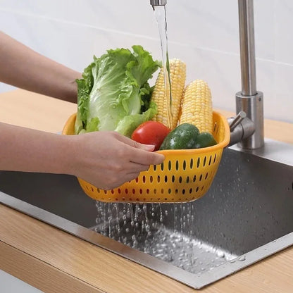 1PC Multifunctional Double-Layer Vegetable Sink Drain Basket Kitchen Fruit Plate Living Room Household Vegetable Washing Basin