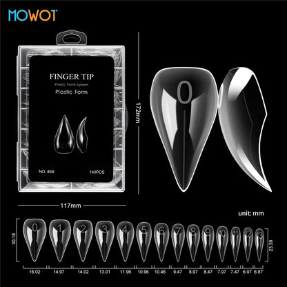 MOWOT 70pcs/140pcs Dual Nails Forms for Poly Nail Gel Full Cover Nail Extension Quick Building Gel Molds Acrylic Nail Top Forms