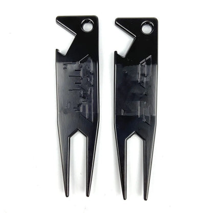 2 in 1 Metal Golf Divot Repair Tool Golf Club Groove Cleaner Golf Putting Green Fork Golf Pitchforks Golf Accessories