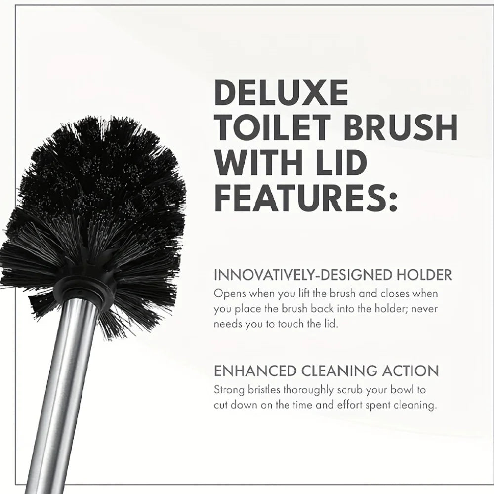 Household Black Toilet Brush, Reusable, Detachable Brush Head with Strong Cleaning Ability