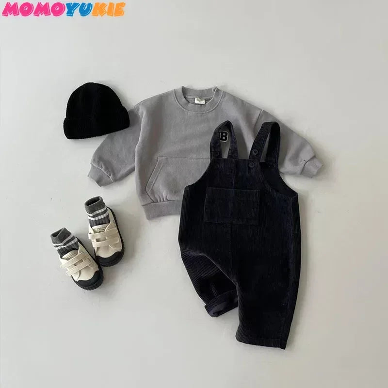 2023 Newborn Clothes Boy's Corduroy Jumpsuit Autumn Winter Jumpsuits Girl's romper Casual Bib Pants Overalls  Baby kids clothes