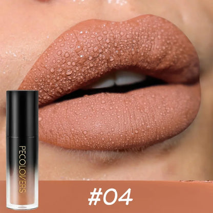 14-color Waterproof Non-stick Cup Round Tube Black Gradually Matte Lip Gloss Lipstick Long-lasting Lip Lipstick Cosmetics