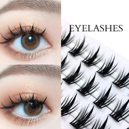 Manga Lashes Thick Little Devil False Eyelashes Bundles Single Cluster Segmented Natural Simulation Cos Eyelashes Eye Extension
