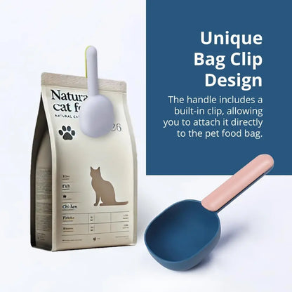 Pet Food Scoop with Ergonomic Bag Clip Handle for Cats Puppies and Small Dogs Measuring Scoop