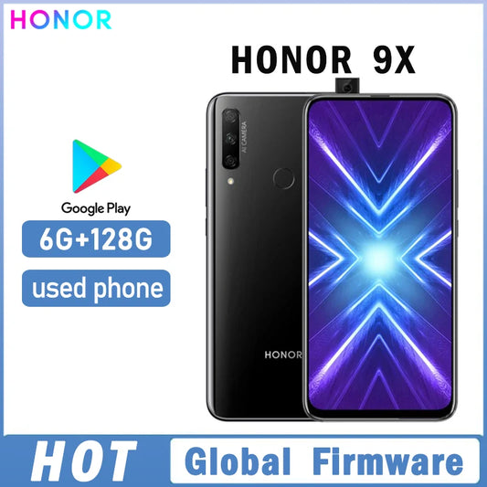 HONOR 9X Smartphone Global Firmware 6.59-inch Camera 48M Battery 4000 mAh CPU Haisi Qilin 710F used phone
