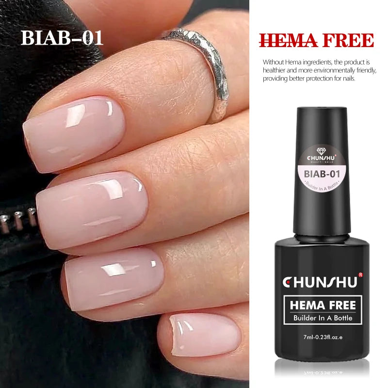 CHUNSHU HEMA Free Construction Gel For Nail Extension 7ml Medium Thick Pink French Self Leveling Builder Nail Gel In A Bottle