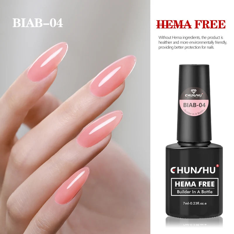 CHUNSHU HEMA Free Construction Gel For Nail Extension 7ml Medium Thick Pink French Self Leveling Builder Nail Gel In A Bottle
