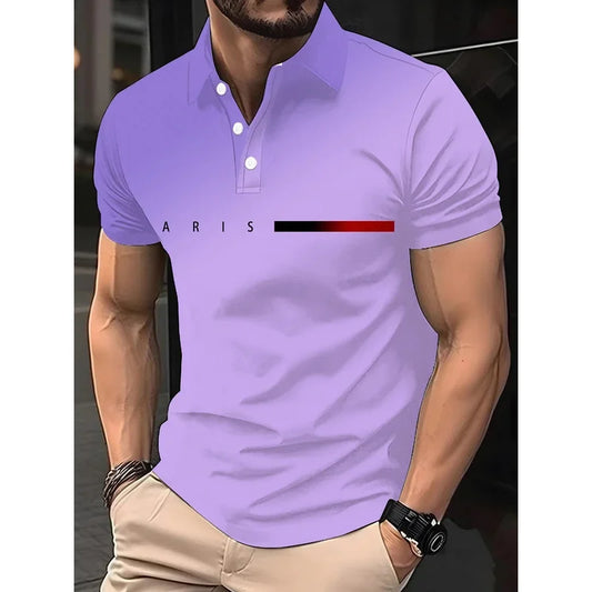 Men's casual button-printed men's polo shirts, short-sleeved regular T-shirts, designer's suitable men's shirts for summer