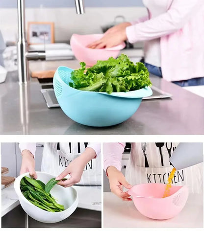 1PC Rice Sieve Plastic Colander Kitchen Drain Basket Rice Bowl Fruit Vegetable Washing Strainer Basket Sink Drain Kitchen Tools
