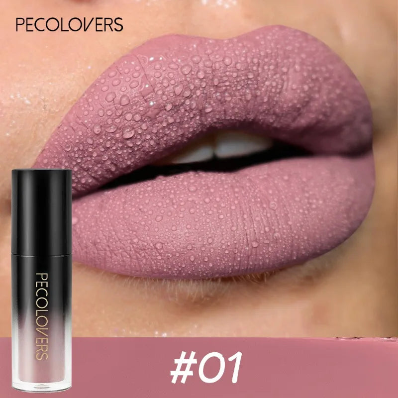 14-color Waterproof Non-stick Cup Round Tube Black Gradually Matte Lip Gloss Lipstick Long-lasting Lip Lipstick Cosmetics