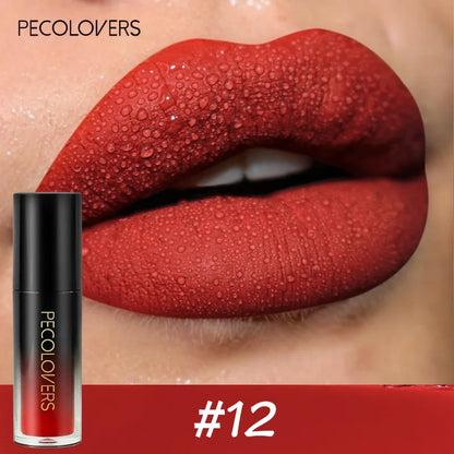 14-color Waterproof Non-stick Cup Round Tube Black Gradually Matte Lip Gloss Lipstick Long-lasting Lip Lipstick Cosmetics