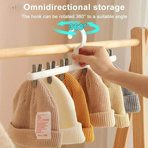 Household 6 Clips Convenience Tools Hats Socks Organizer Rack Cap Scarf Storage Rack Hanger Multi-functional Closet Tools Supply