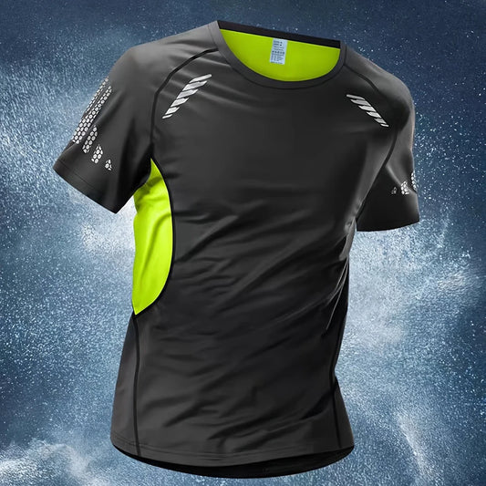 Men's Running Sports T-Shirts Casual O-neck Short Sleeve Tops Outdoor Fitness Loose Tees Summer Breathable Comfortable Pullover