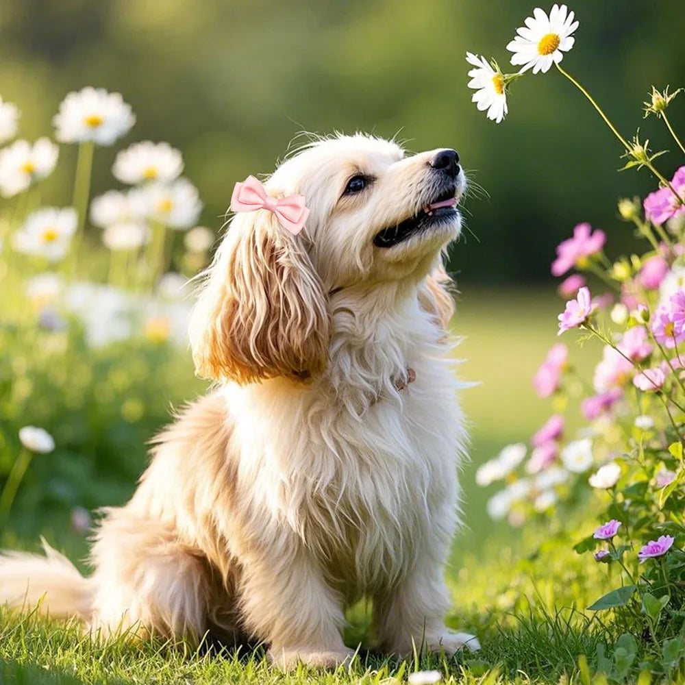 2PCS Pet Hair Clips For Dogs Pet Dog Bows With Metal Clip Large Dog Bows Hair Accessories Dog Bowknots Pet Supplies