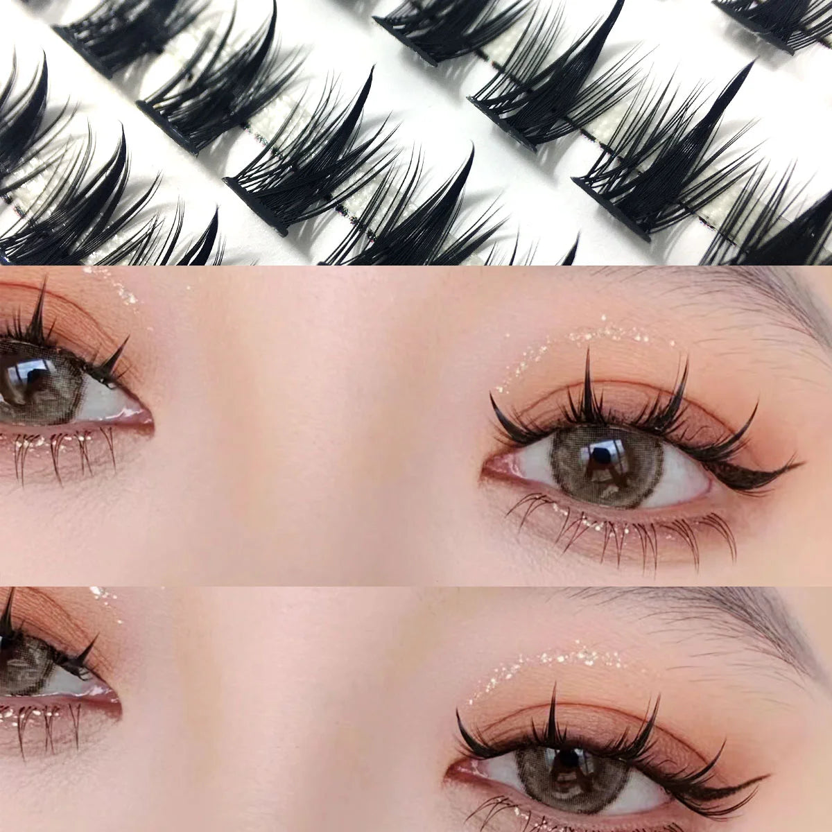 Manga Lashes Thick Little Devil False Eyelashes Bundles Single Cluster Segmented Natural Simulation Cos Eyelashes Eye Extension