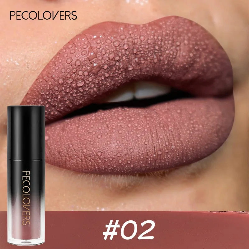14-color Waterproof Non-stick Cup Round Tube Black Gradually Matte Lip Gloss Lipstick Long-lasting Lip Lipstick Cosmetics