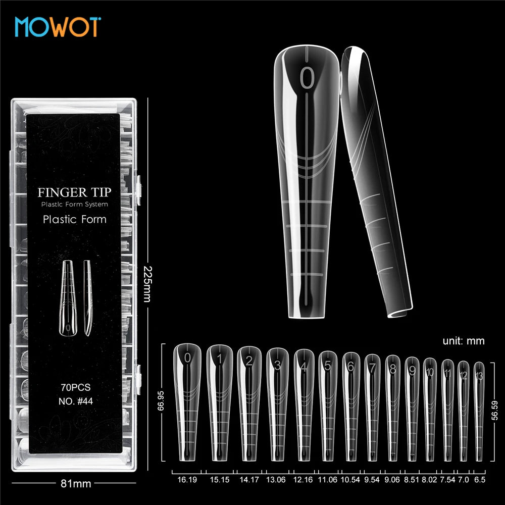 MOWOT 70pcs/140pcs Dual Nails Forms for Poly Nail Gel Full Cover Nail Extension Quick Building Gel Molds Acrylic Nail Top Forms