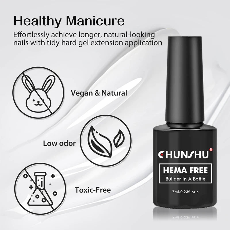 CHUNSHU HEMA Free Construction Gel For Nail Extension 7ml Medium Thick Pink French Self Leveling Builder Nail Gel In A Bottle