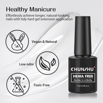 CHUNSHU HEMA Free Construction Gel For Nail Extension 7ml Medium Thick Pink French Self Leveling Builder Nail Gel In A Bottle