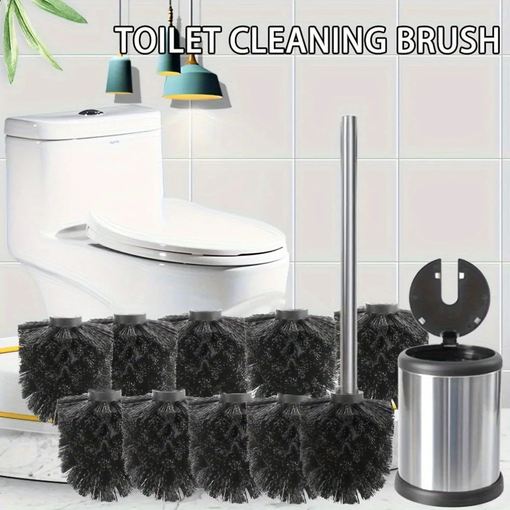 Household Black Toilet Brush, Reusable, Detachable Brush Head with Strong Cleaning Ability