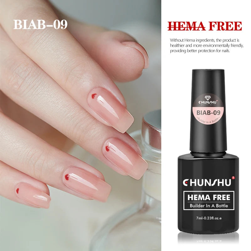 CHUNSHU HEMA Free Construction Gel For Nail Extension 7ml Medium Thick Pink French Self Leveling Builder Nail Gel In A Bottle