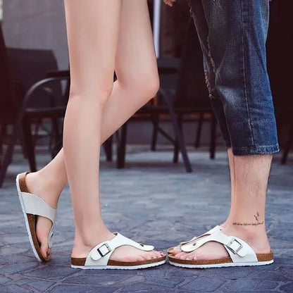 2025 Summer Women Cork Slippers Outdoor Flip Flops Sandals Slippers Women Couple Beach Sandals for Women Shoes for Women