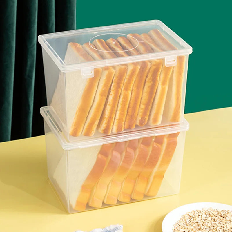 Household Storage Box Bread Container Kitchen Dispenser Baking Cake Container Sealed Box Refrigerator Transparent Storage Box