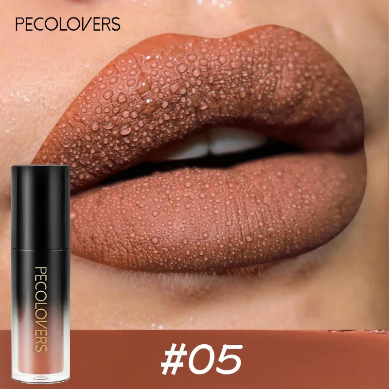 14-color Waterproof Non-stick Cup Round Tube Black Gradually Matte Lip Gloss Lipstick Long-lasting Lip Lipstick Cosmetics
