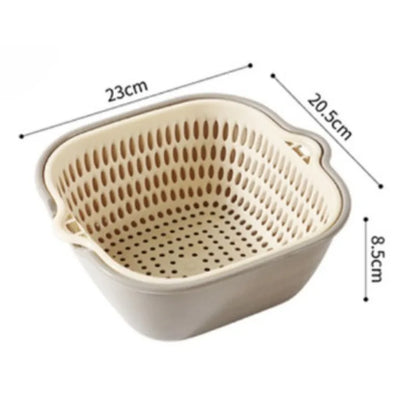 1PC Multifunctional Double-Layer Vegetable Sink Drain Basket Kitchen Fruit Plate Living Room Household Vegetable Washing Basin