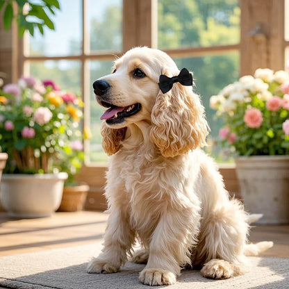 2PCS Pet Hair Clips For Dogs Pet Dog Bows With Metal Clip Large Dog Bows Hair Accessories Dog Bowknots Pet Supplies