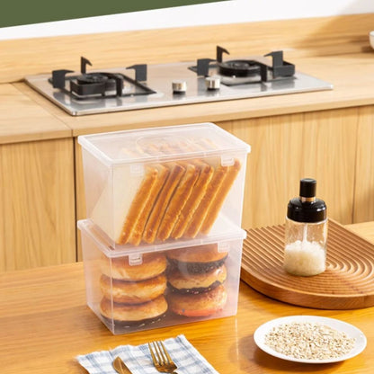 Household Storage Box Bread Container Kitchen Dispenser Baking Cake Container Sealed Box Refrigerator Transparent Storage Box