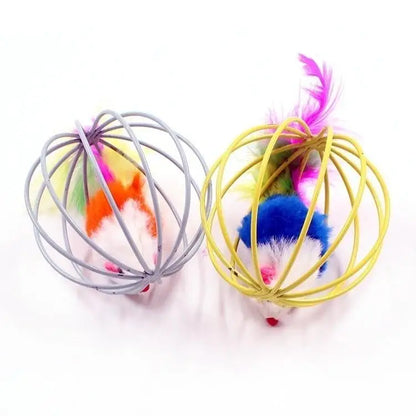 Funny Caged Mouse Pet Toy Rat Ball for Cat Dog Pet Novelty Toy Pet Supplies