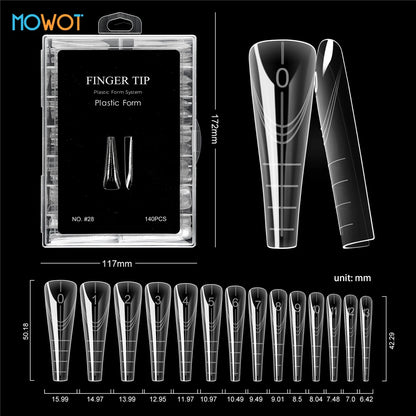 MOWOT 70pcs/140pcs Dual Nails Forms for Poly Nail Gel Full Cover Nail Extension Quick Building Gel Molds Acrylic Nail Top Forms