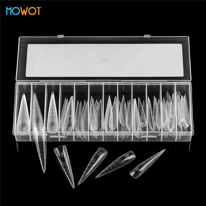 MOWOT 70pcs/140pcs Dual Nails Forms for Poly Nail Gel Full Cover Nail Extension Quick Building Gel Molds Acrylic Nail Top Forms