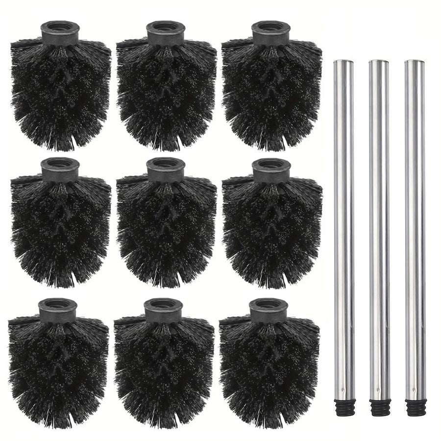 Household Black Toilet Brush, Reusable, Detachable Brush Head with Strong Cleaning Ability